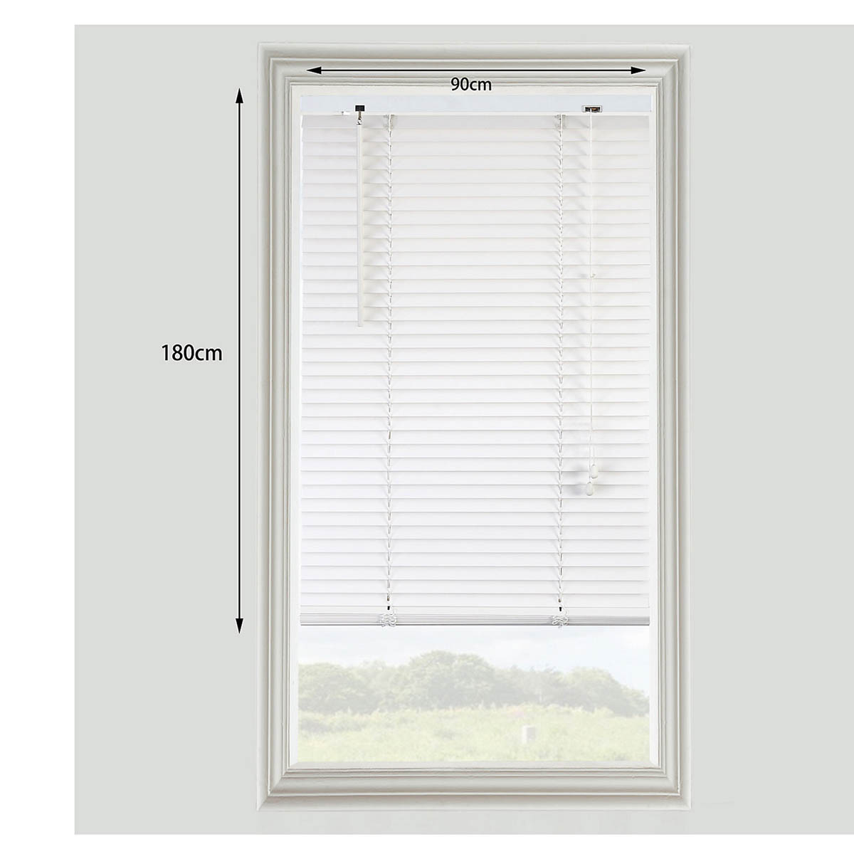 Venetian Window Blind White Basswood Corded Modern Livingroom (W)90 (L)180cm - Image 4
