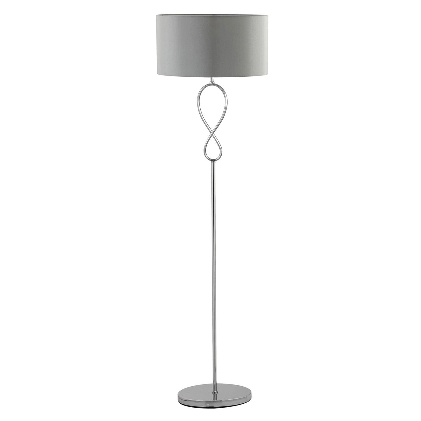 Floor Lamp Grey Chrome Effect Standing Bedroom Living Room Light IP20 60W H1.52m - Image 2