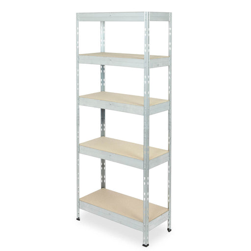 Garage Shelving Unit 5 Tier Racking HDF Steel Grey (H)1800mm (W)750mm (D)350mm - Image 1