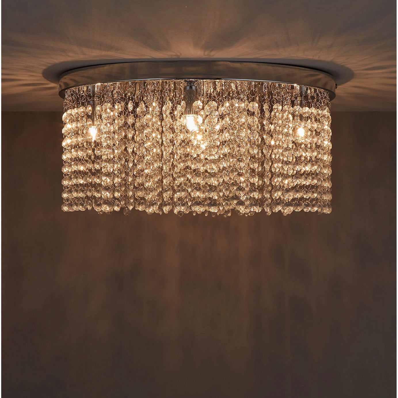 Ceiling Light Pendant 5 Way Crystal Droplet Beads Modern Living Room 40W - Image 1