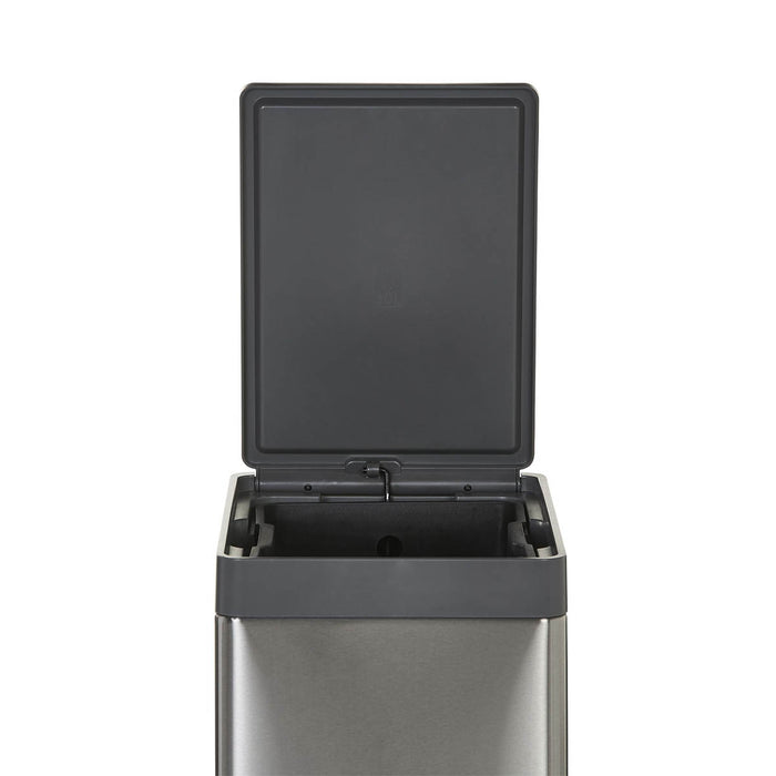 Kitchen Pedal Bin Waste With Lid Soft Close Integrated Handles Metal Grey  30L - Image 3