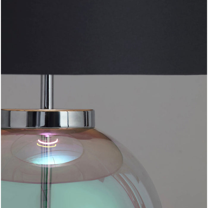 Table Lamp Grey Glass Bedside Night Light Living Bedroom Contemporary 28W 47cm - Image 3