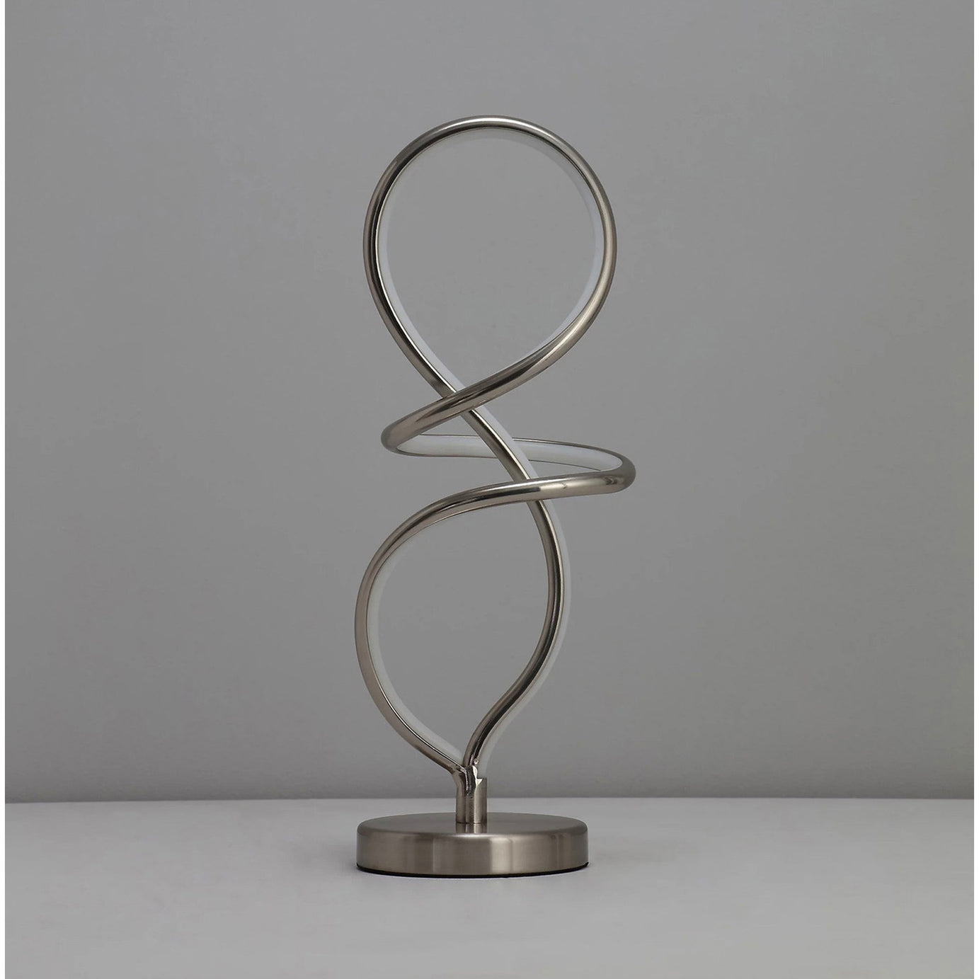 Inlight LED Table Light Leda Spiral Nickel Effect Living Room Bedroom Hallway - Image 2