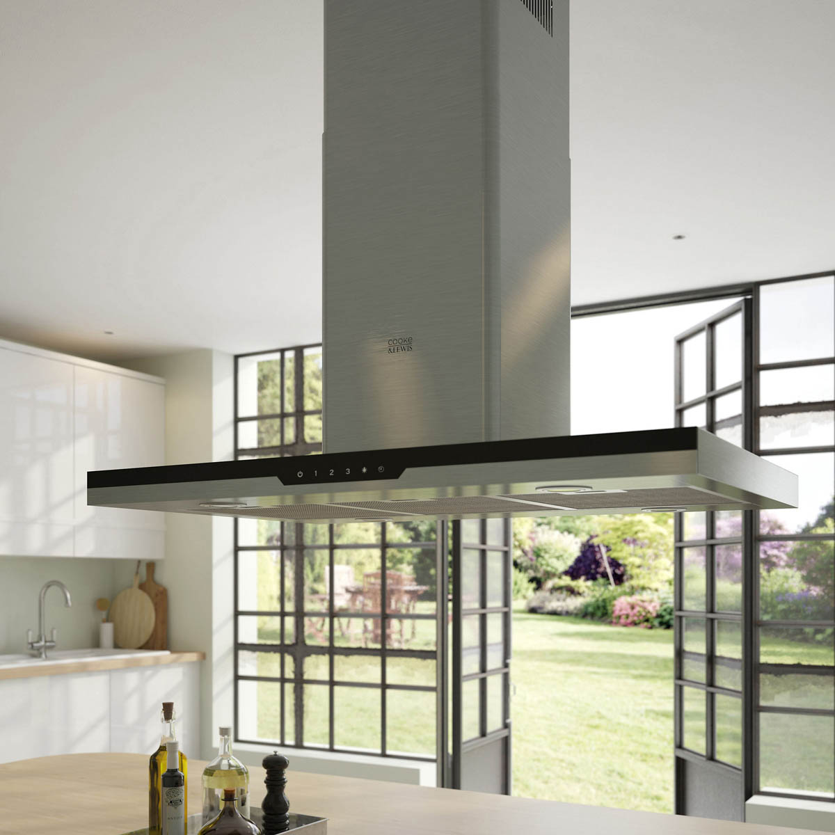 Cooker Hood Island Adjustable CLIBHS90 Stainless Steel Touch Control (W)90cm - Image 8