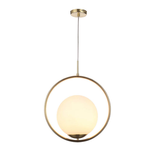 Holt Pendant Brass & opal Ceiling light - Image 1