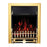 Electric Fireplace Inset Heater Realistic Flame Effect Brass Remote Control 2kW - Image 1