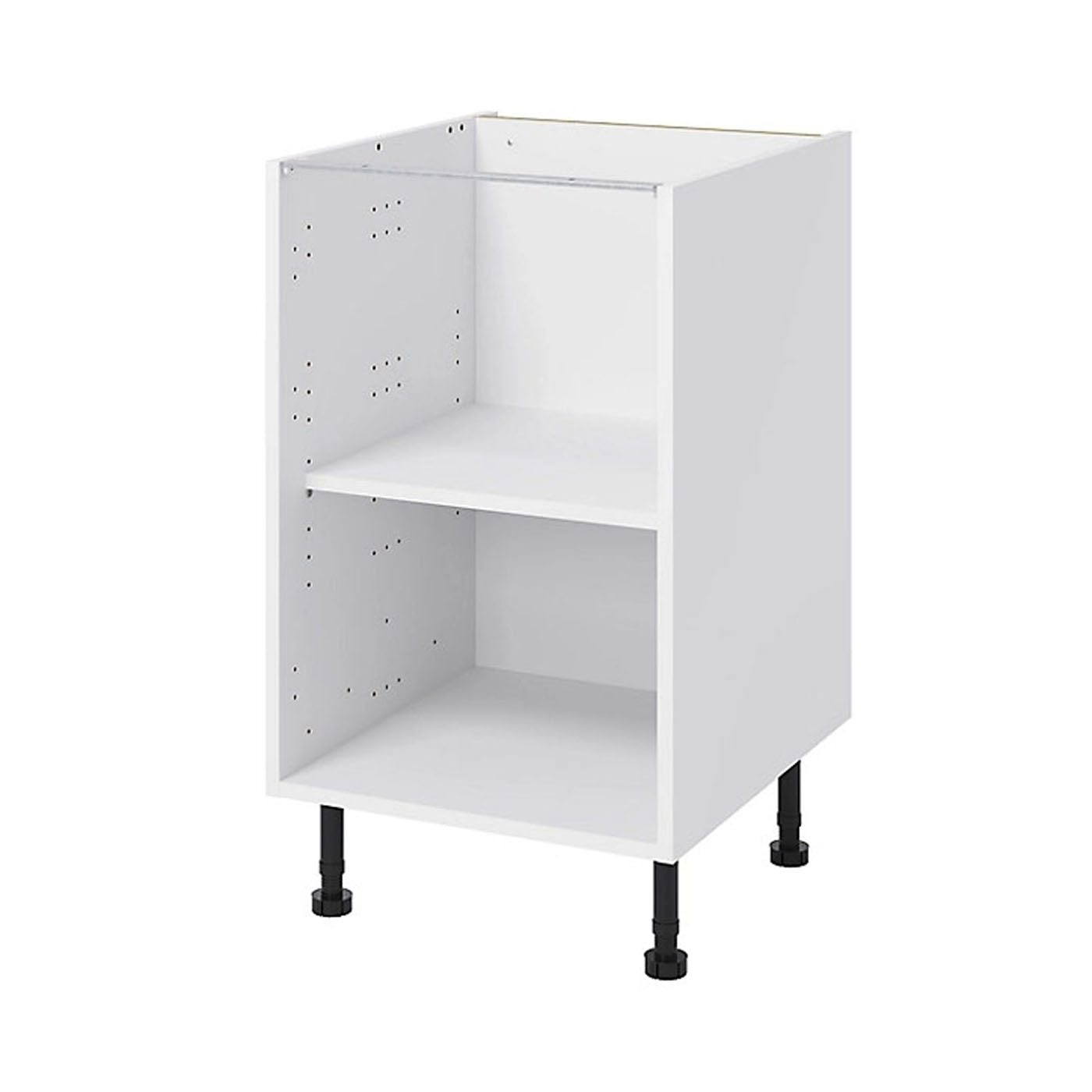 GoodHome Base Unit Caraway White Matt With Shelf Legs Easy Assembly HDF (W)500mm - Image 1
