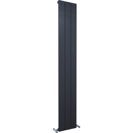 Kudox Designer Radiator Vertical Black Flat Aluminium Tall 1800 x 280mm 2337BTU - Image 1