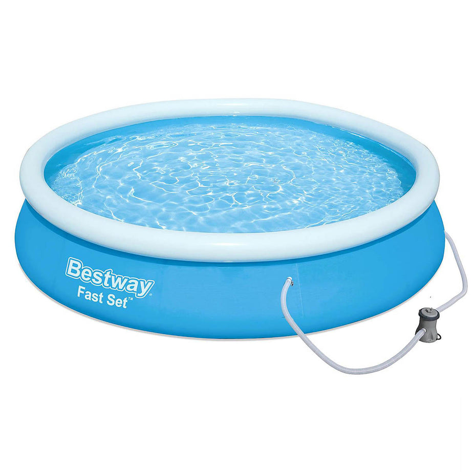 Inflatable Paddling Swimming Pool Round Family 12ft x 30" With Filter Pump 5377L - Image 1