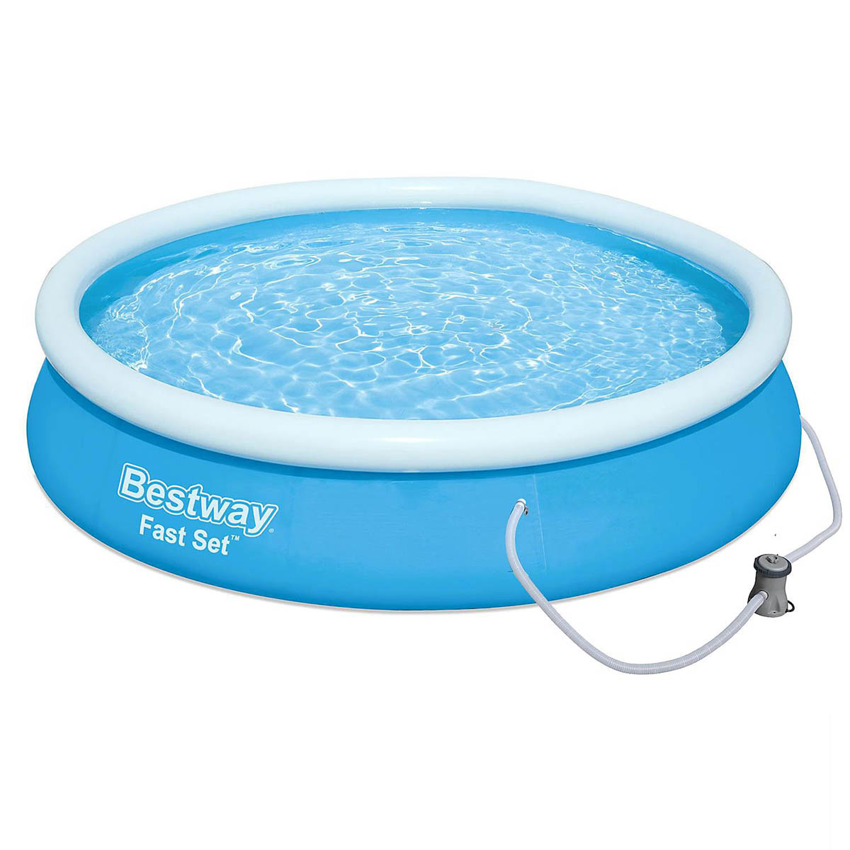 Inflatable Paddling Swimming Pool Round Family 12ft x 30" With Filter Pump 5377L - Image 1