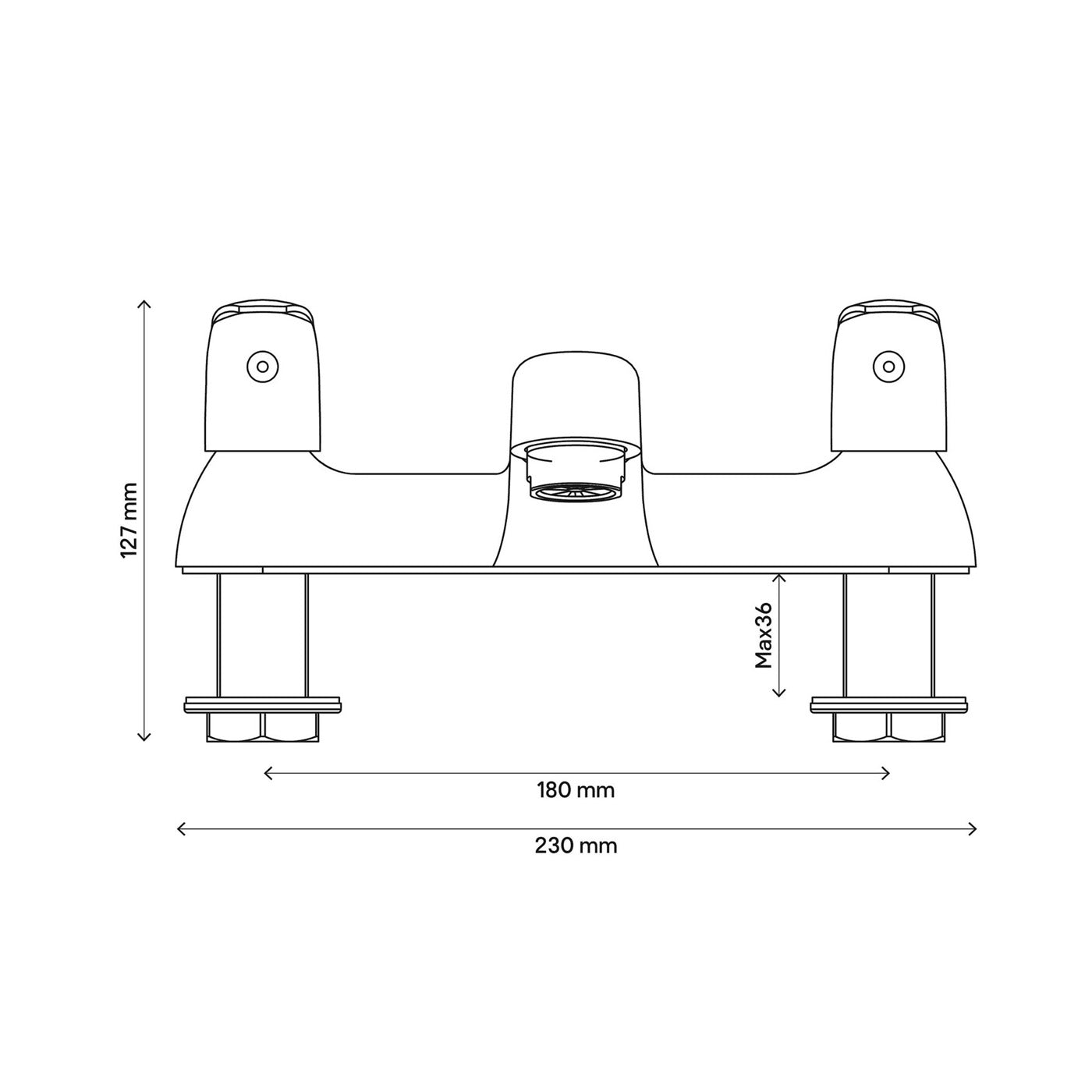 GoodHome Bath Mono Mixer Tap Blyth Chrome-plated Deck Mounted Bath Filler - Image 3