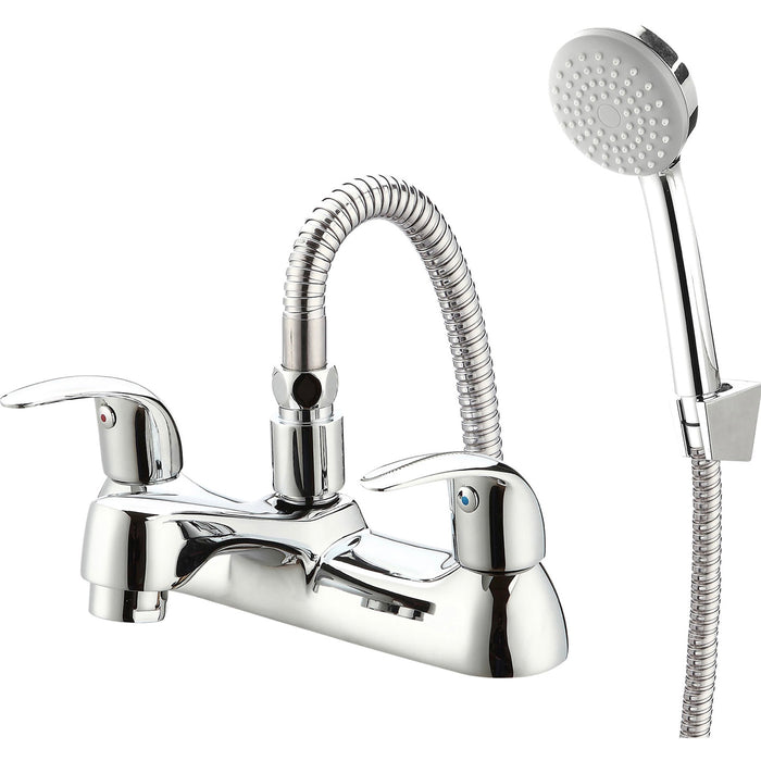 Cooke & Lewis Bath Shower Mixer Tap Blyth Deck-Mounted Brass Chrome Plated - Image 1