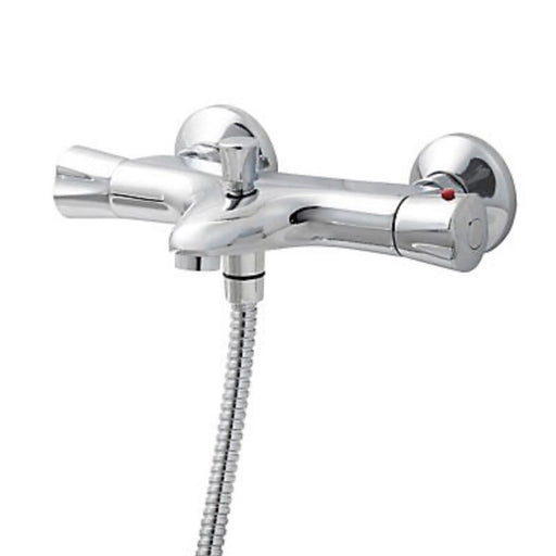 Bath Shower Mixer Tap Chrome Plated Brass Thermostatic Valve Exposed Bar - Image 1