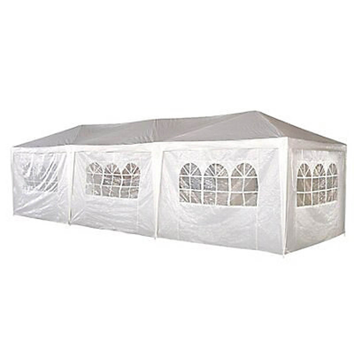 Blooma Gazebo Tent With Windows 3x9m White Outdoor Garden Party Marquee - Image 1