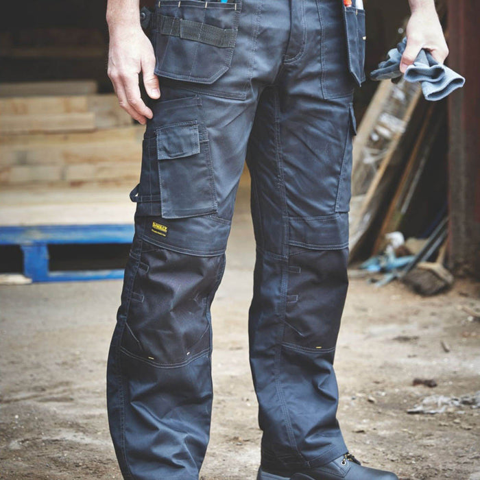 DeWalt Work Trouser Mens Womans Pro Tradesman Black Cargo Combat Size W38" L33" - Image 2