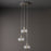 Pendant Ceiling Light 3 Lamp Glass Steel Nickel Effect Modern (Dia)300mm - Image 1