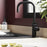 Kitchen Tap Mixer Black Graphite Effect Brass Single Lever Modern Faucet - Image 2