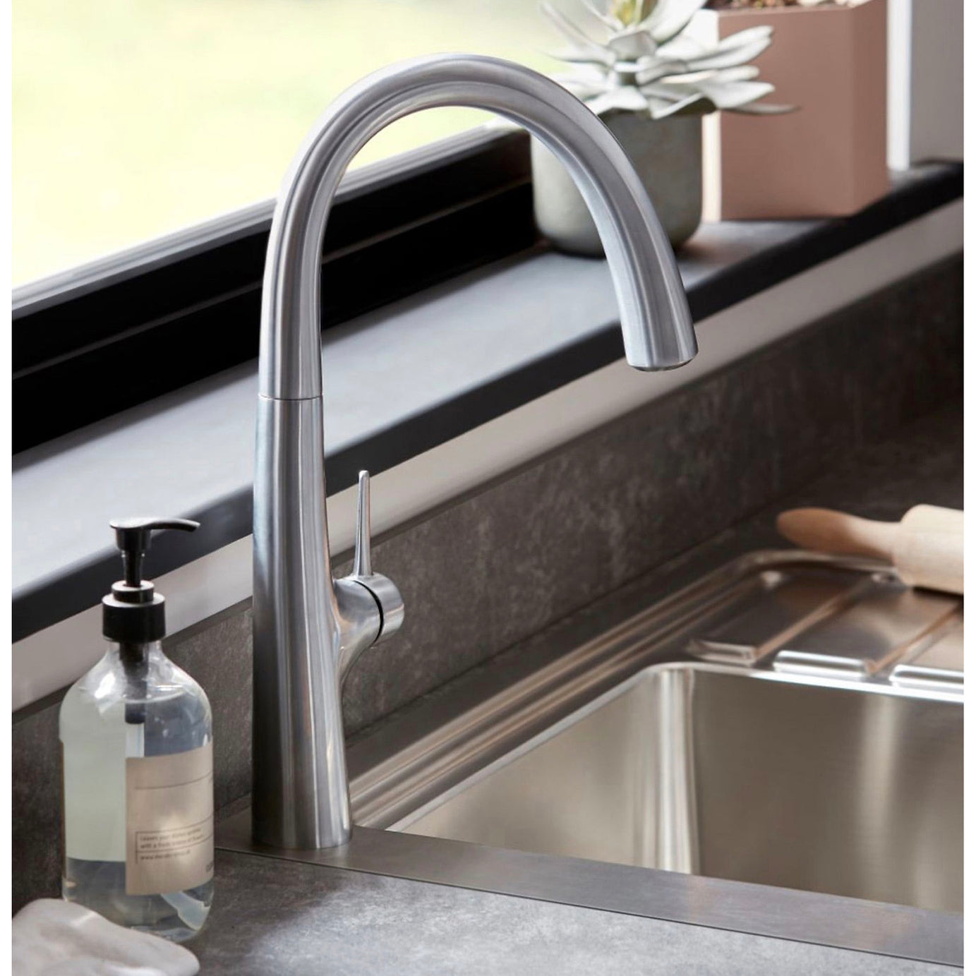 Kitchen Tap Mixer  Stainless Steel Single Lever Ceramic Cartridge Modern Faucet - Image 4