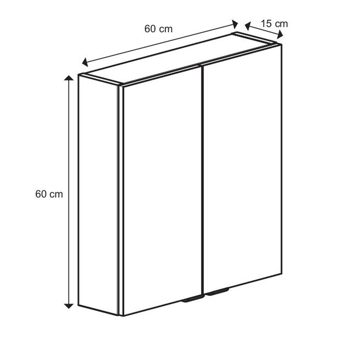 GoodHome Imandra Compact Gloss Anthracite Bathroom Double Wall cabinet (H)60cm (W)6cm - Image 2