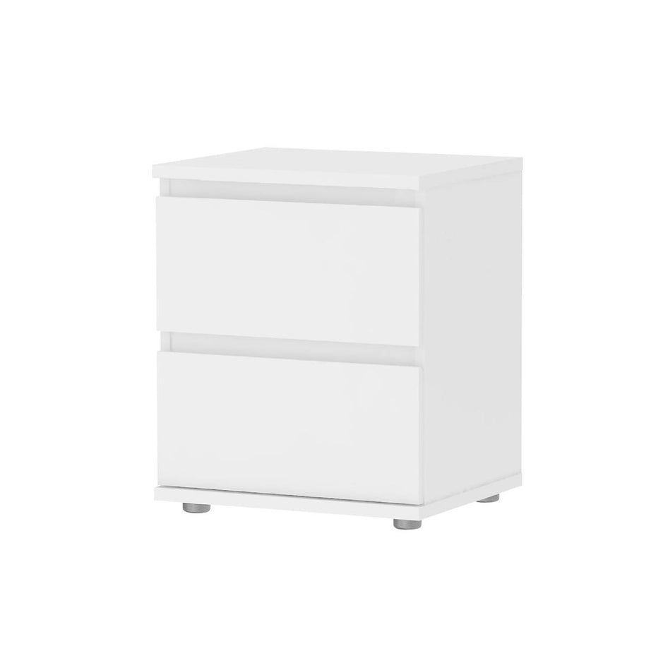 Bedside Table Nova Matt White 2 Drawer Bedroom Living Room Furniture Storage - Image 3