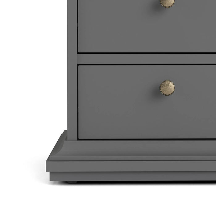 Bedside Table Cabinet 2 Drawer Matt Grey Wooden Modern (H)588 (W)436 (D)400mm - Image 6