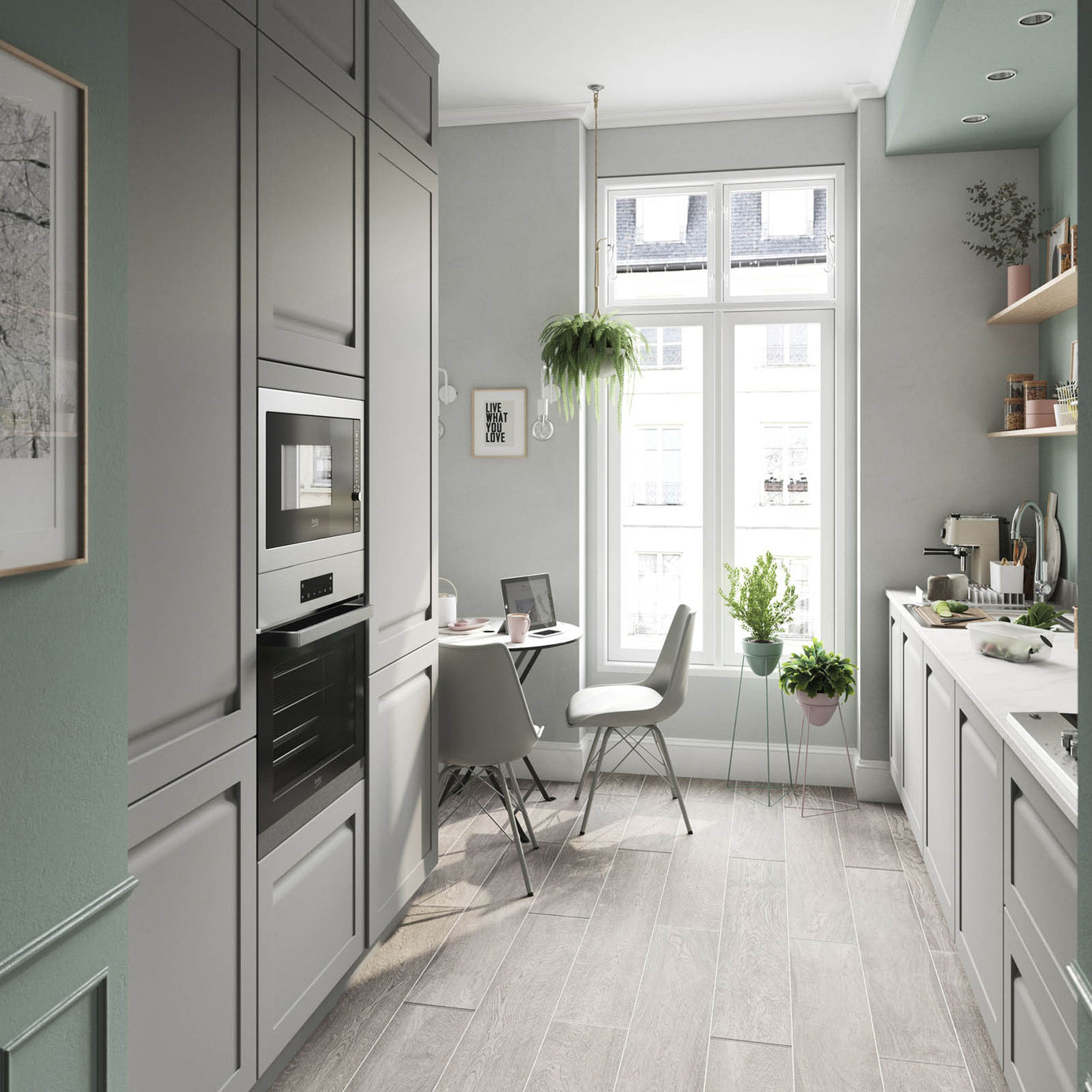 GoodHome Garcinia Integrated handle Matt grey Shaker Highline Cabinet door (W)600mm (H)715mm (T)20mm - Image 3