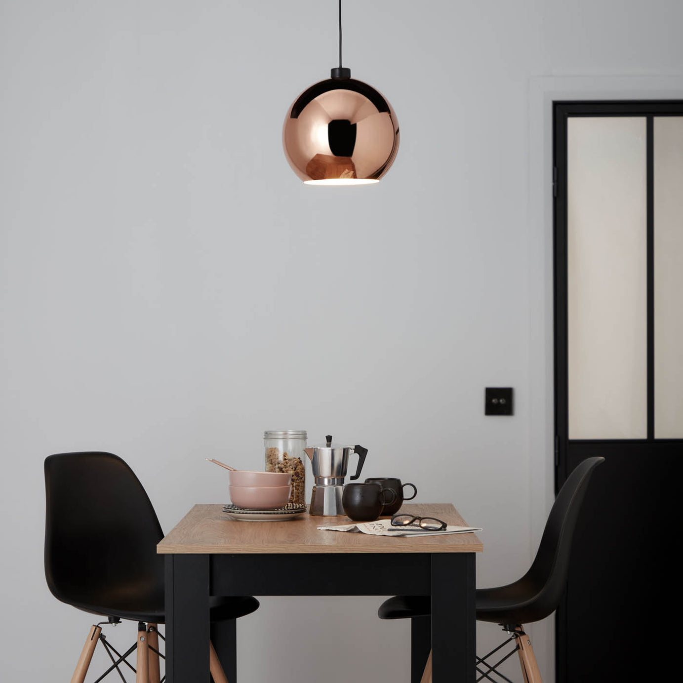 Pendant Light Shade Dome Metal Copper Effect Modern Industrial (D)28cm - Image 2