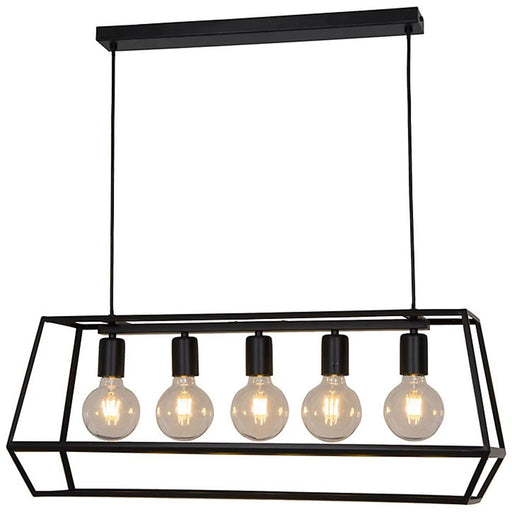 Pendant Ceiling Light 5 Way Lamp Dining Kitchen Hanging Matt Black (Dia)780mm - Image 1