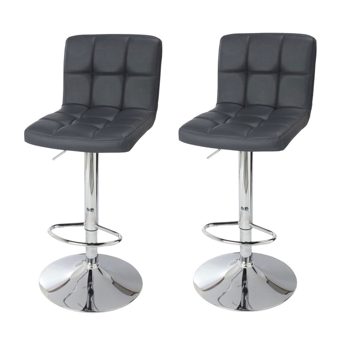 Lagan Dark Grey Adjustable Swivel Bar Stool Gas Lift Breakfast Bar Set of 2 - Image 1