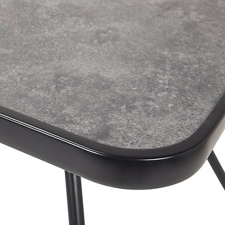 Outdoor 6 Seater Dining Set Matt Black Metal Foldable Durable Comfortable - Image 4