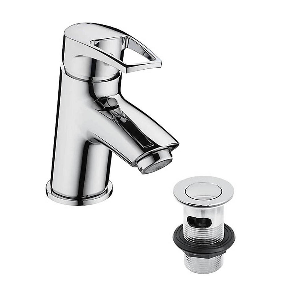 Bristan Bathroom Basin Tap Mixer Chrome Single Lever Clicker Waste Modern - Image 1