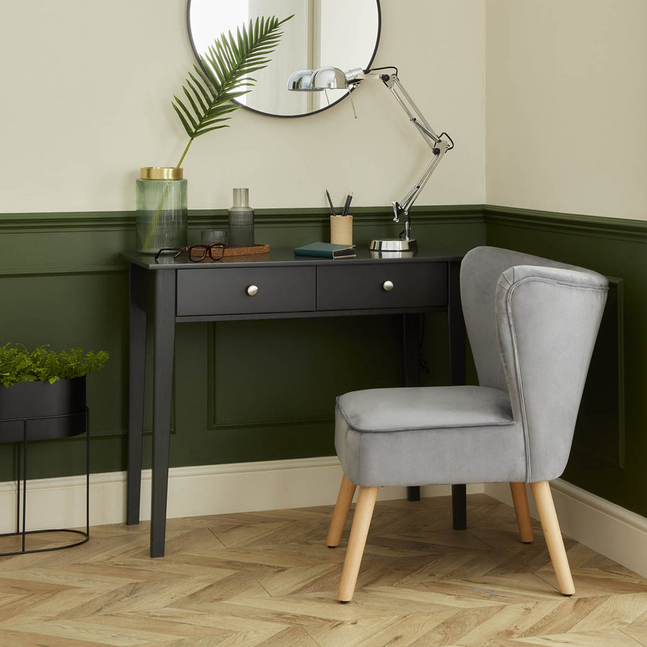 Zorita Occasional Chair Grey Velvet Effect Anti Slip (H)830mm (W)650mm (D)715mm - Image 10