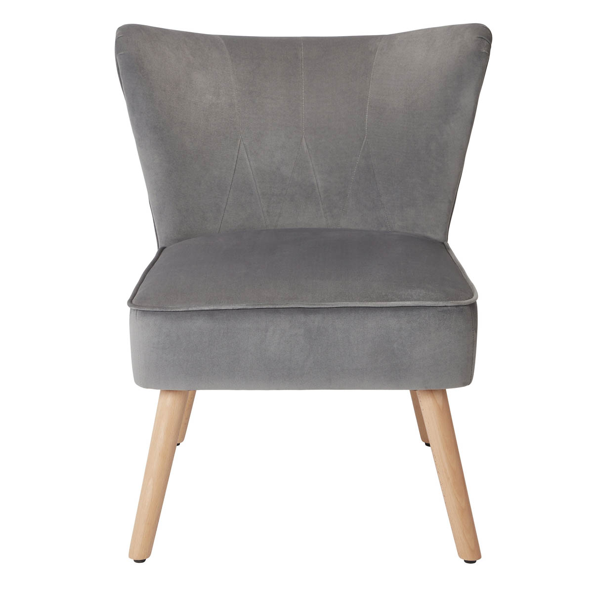 Zorita Occasional Chair Grey Velvet Effect Anti Slip (H)830mm (W)650mm (D)715mm - Image 5