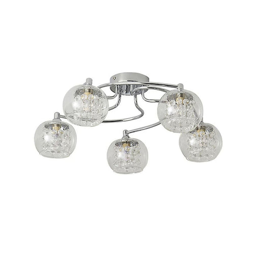 Ceiling Light 5 Way Transparent Crystal Glass Modern Bedroom Living Room 28W - Image 1