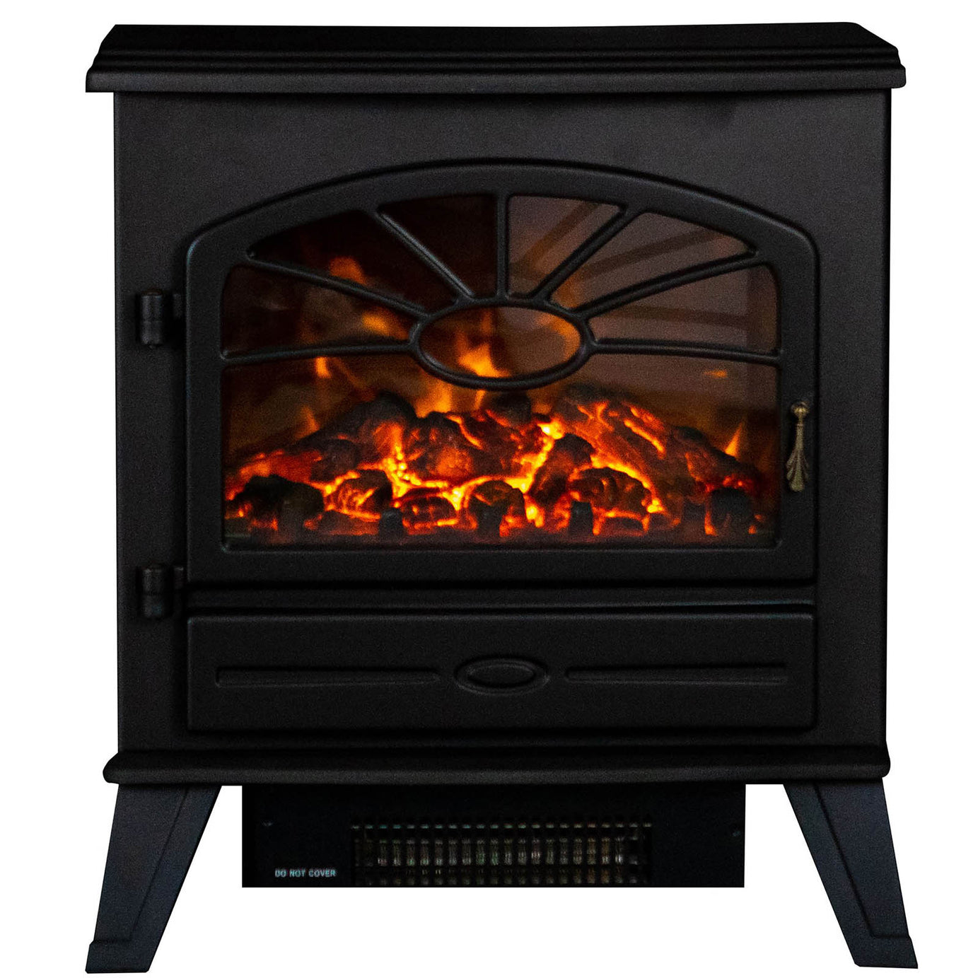 Focal Point Electric Stove ES3000 Traditional Matt Black Flame Effect 1.8kW - Image 1