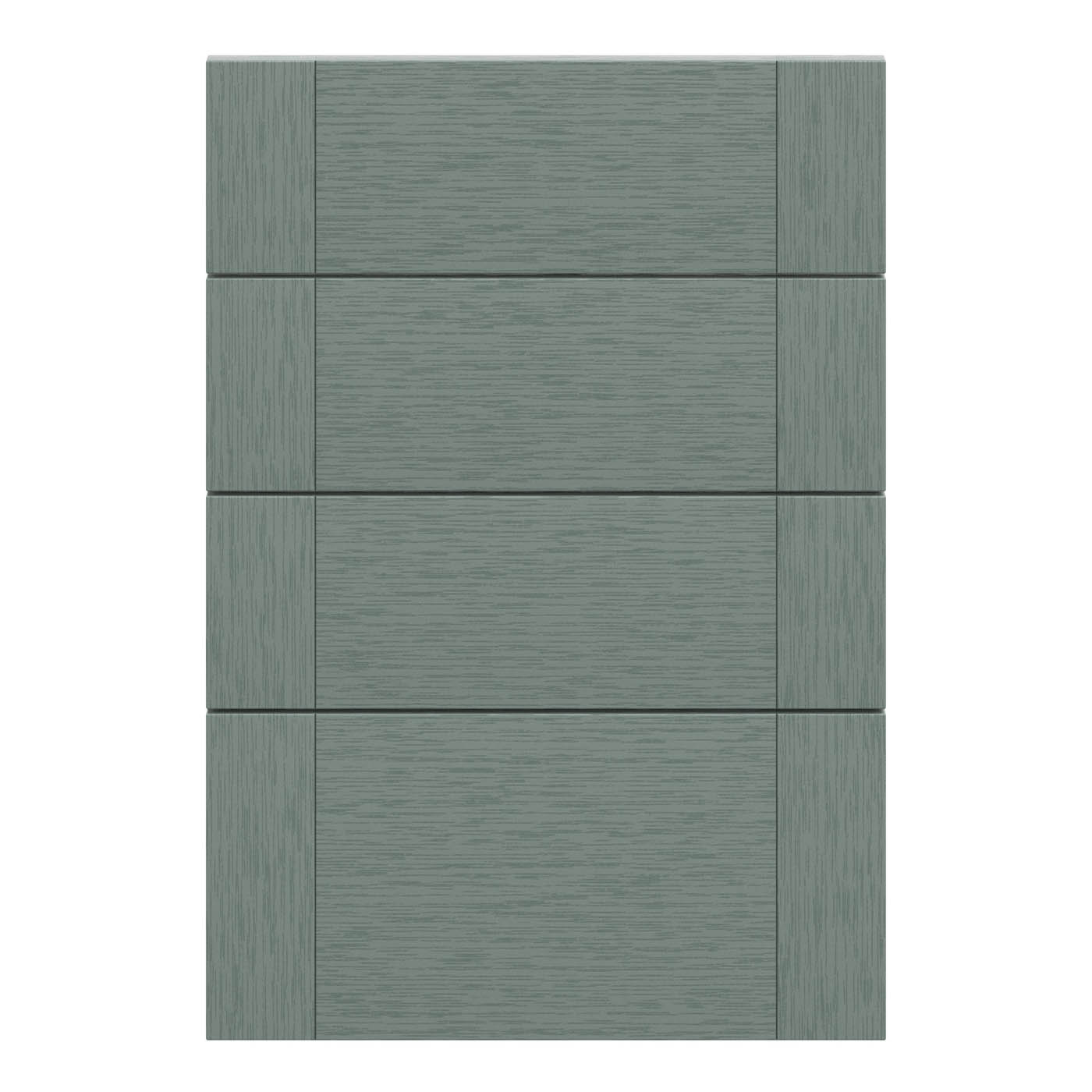 GoodHome Alpinia Painted Matt reed green wood effect 4 drawer front, Pack of 4 (H)715mm (W)497mm (T)18mm - Image 1