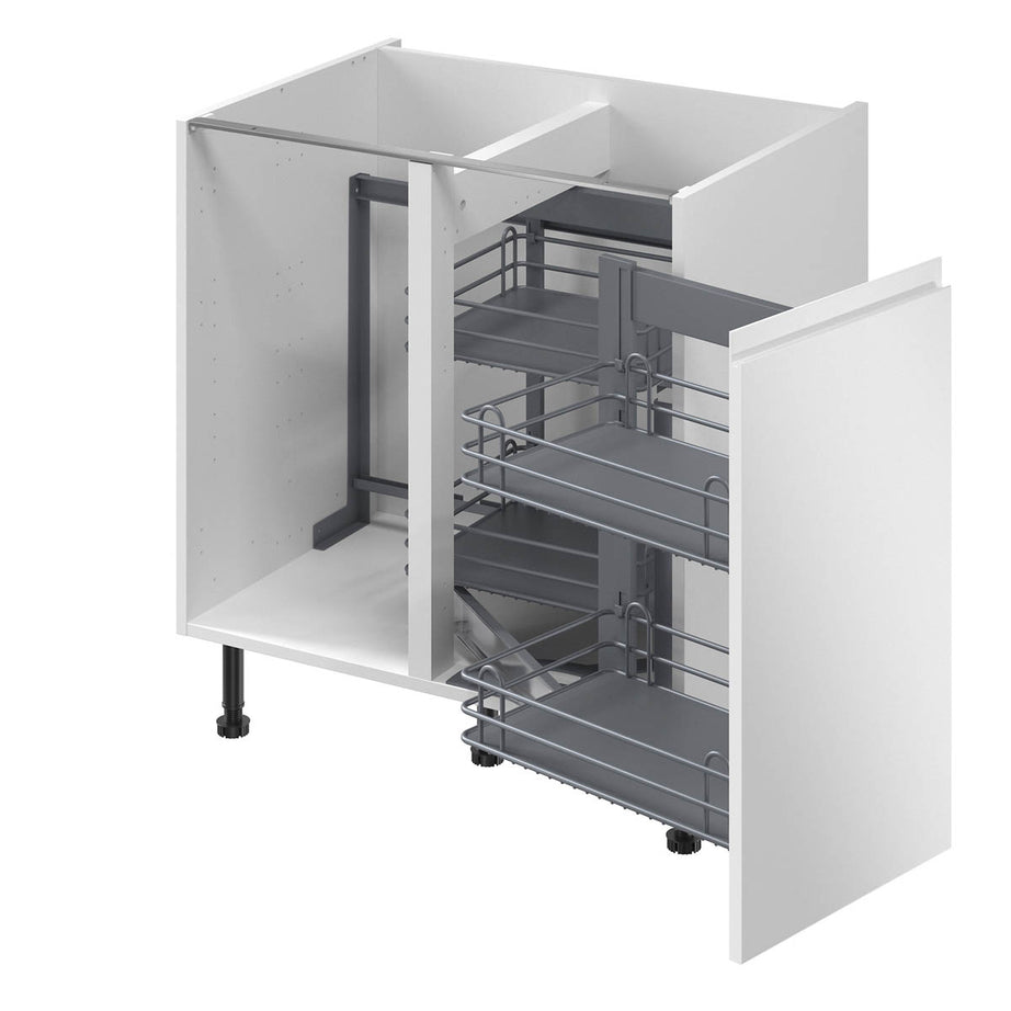 Kitchen Corner Cabinet Pull-Out Storage Grey Soft-Close RH Space Saving 40cm - Image 1