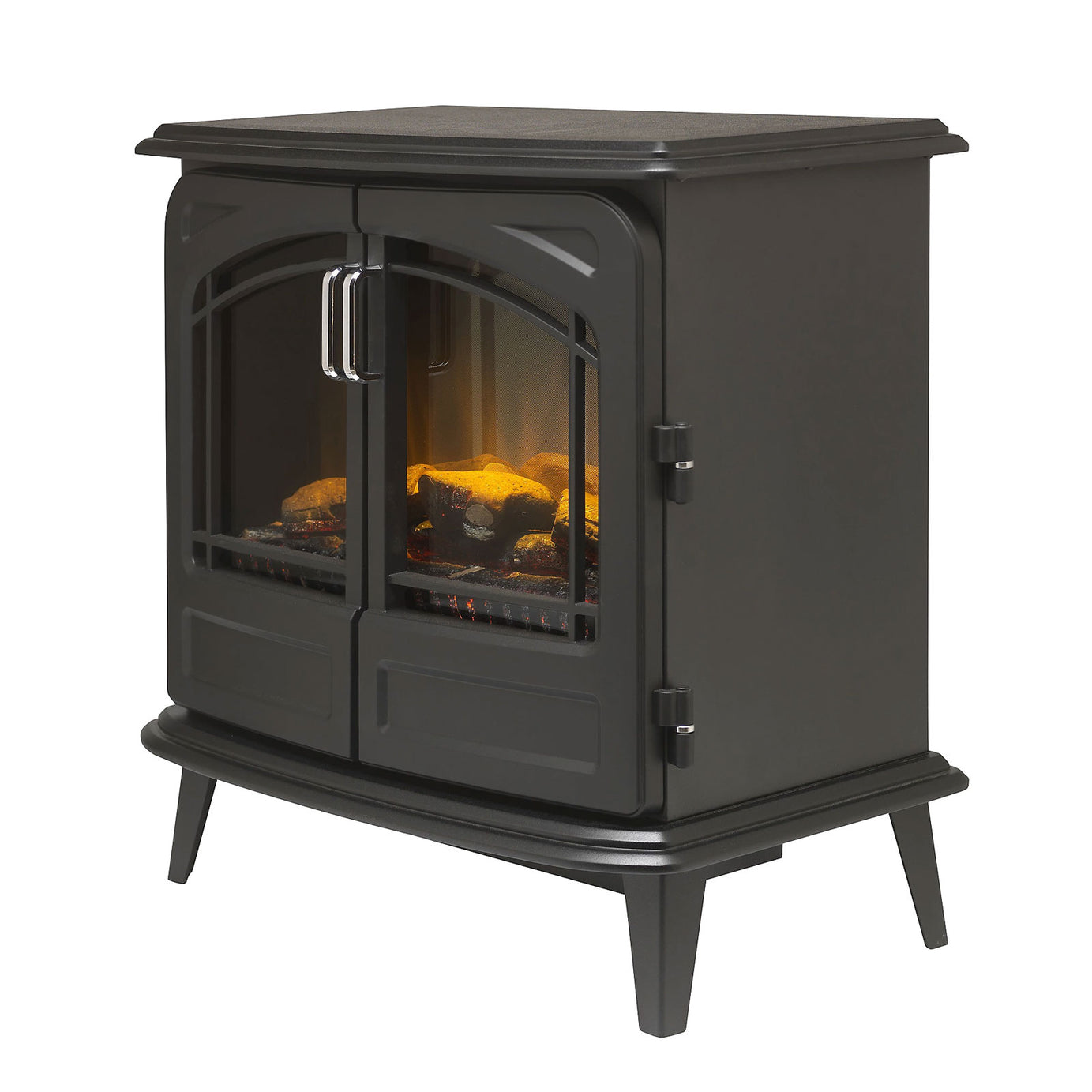 Dimplex Electric Stove Heater Fire Classic Style Log Effect Black Matt LED 2kW - Image 1