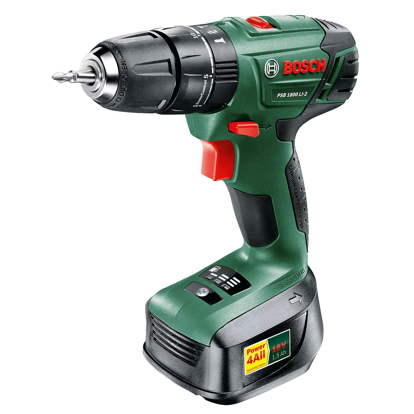 Bosch Cordless Combi Drill PSB 1800 LI-2 18V 1 x 1.5Ah Battery - Image 2