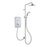 Mira Electric Shower 10.8kW Matt White Chrome 2 Spray Pattern Round Twin Head - Image 1