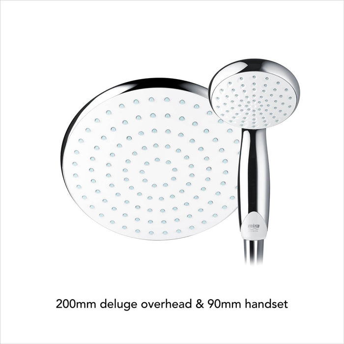 Mira Electric Shower 10.8kW Matt White Chrome 2 Spray Pattern Round Twin Head - Image 4