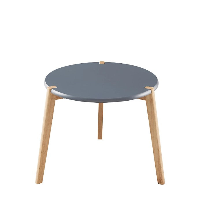 Side Table Sofa End Round Dark Grey Natural Living Room Bedroom (H)39cm (W)45cm - Image 2
