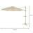 Garden Parasol Umbrella Overhanging Sand Beige Adjustable Round Modern 2.55m - Image 7