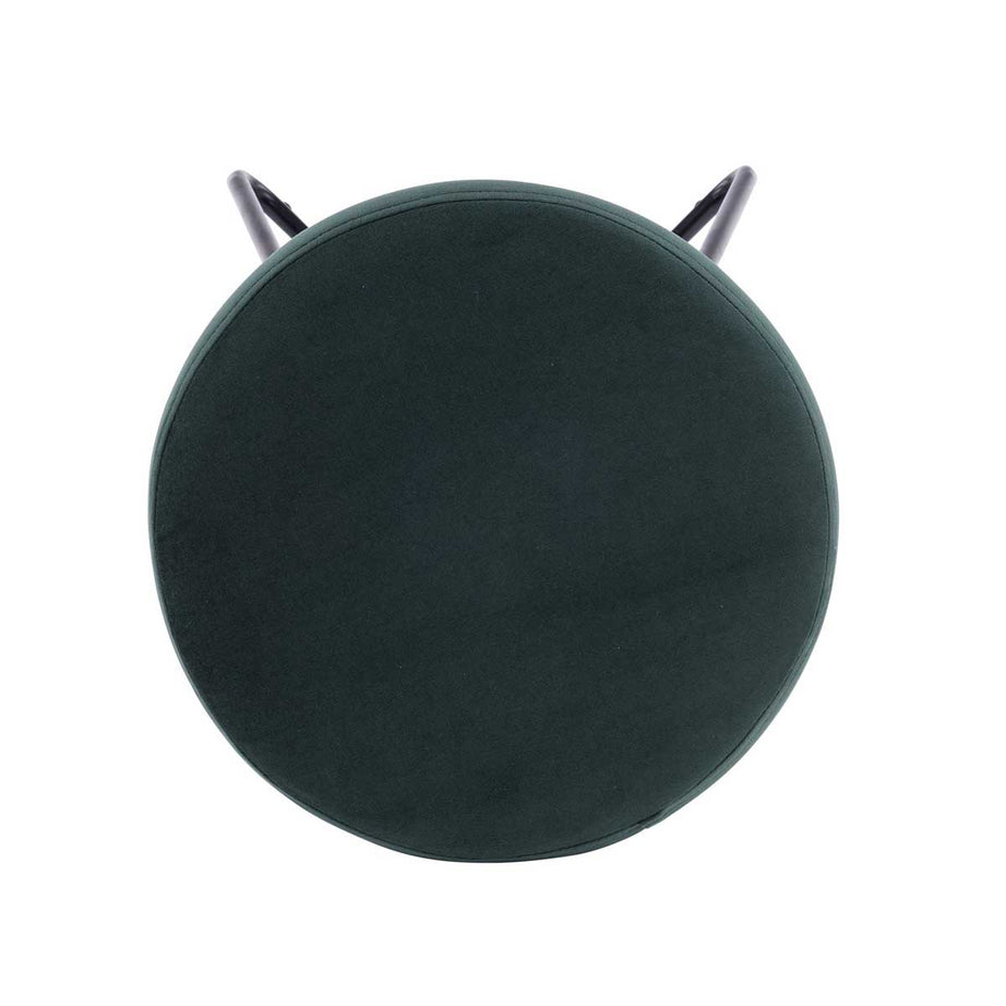 Foot Stool Chair Dressing Table Round Green Velvet Effect Foam Comfort Modern - Image 3
