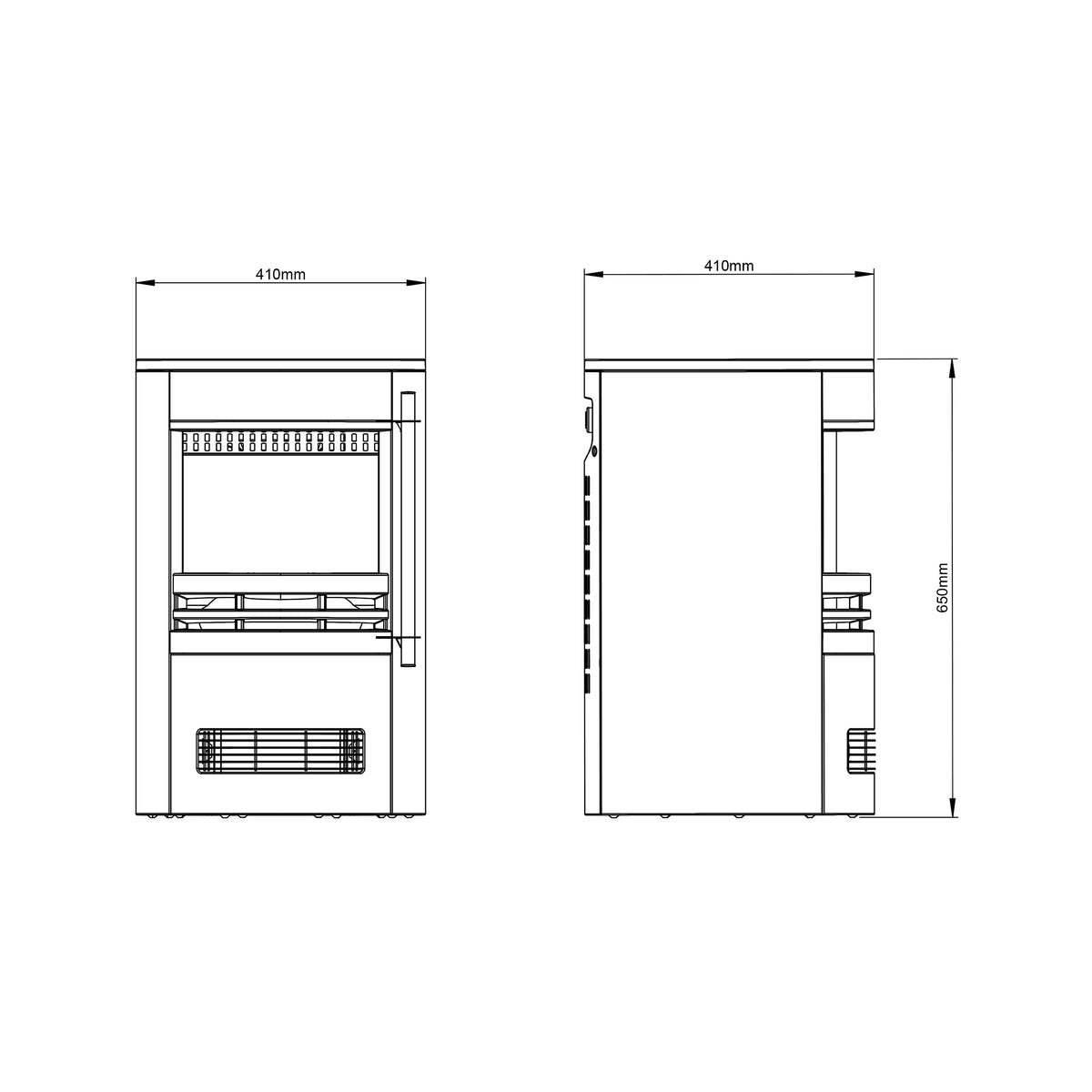Electric Stove Heater Fireplace Freestanding LED Flame Effect Black Matt 2kW - Image 3