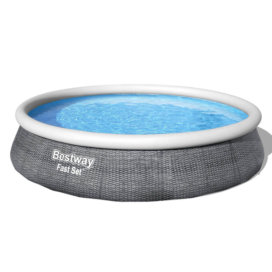 Bestway  Garden Pool Inflatable Family Round Grey With Pump (L) 396 x (H) 84cm - Image 1