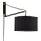 Yuno industrial Matt Black Plug-in Wall light - Image 2