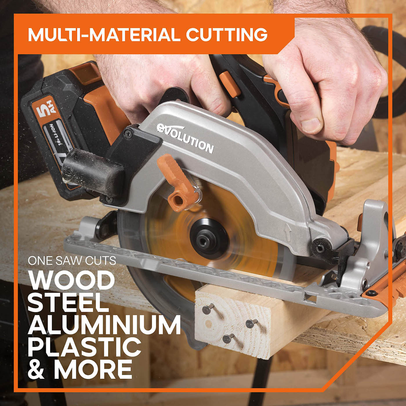Evolution Circular Saw Cordless 18V Li-Ion R165CCS-Li 165mm Compact Body Only - Image 2