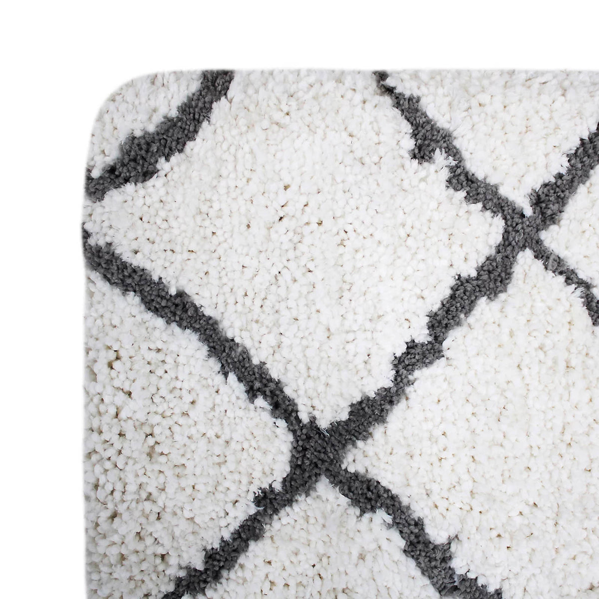 Berber Geometric Rug White Black 170x120cm Modern Living Room Carpet Soft - Image 2