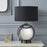 Table Lamp Black Nickel Effect Round Ball Drum Shade Modern Smoke Finish - Image 2